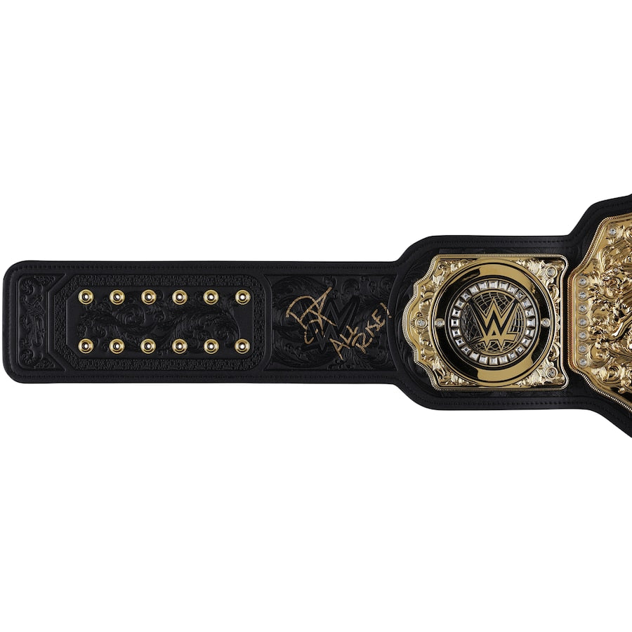 Damian Priest Autographed World Heavyweight Championship Replica Title Belt with "ALL RISE!" Inscription